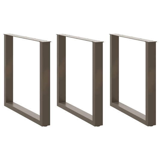 Dining Table Legs U-Shaped 3 pcs Natural Steel 80x(72-73) cm Steel