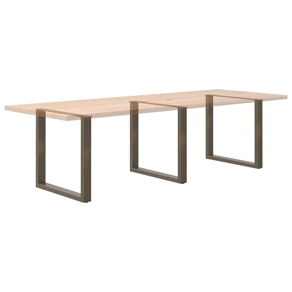 Dining Table Legs U-Shaped 3 pcs Natural Steel 80x(72-73) cm Steel