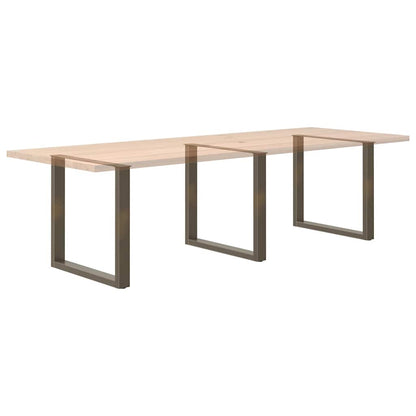 Dining Table Legs U-Shaped 3 pcs Natural Steel 80x(72-73) cm Steel