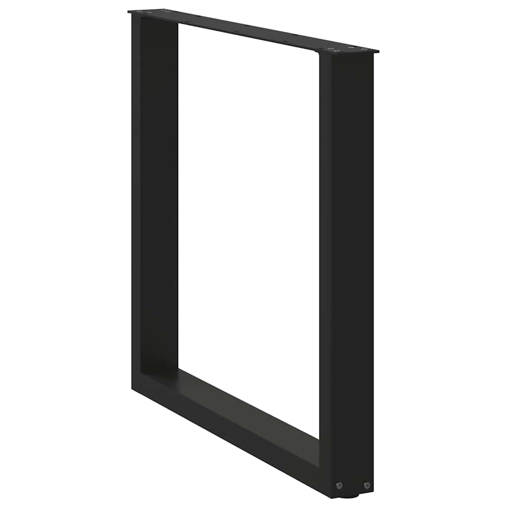 Dining Table Legs U-Shaped 3 pcs Black 90x(72-73) cm Steel