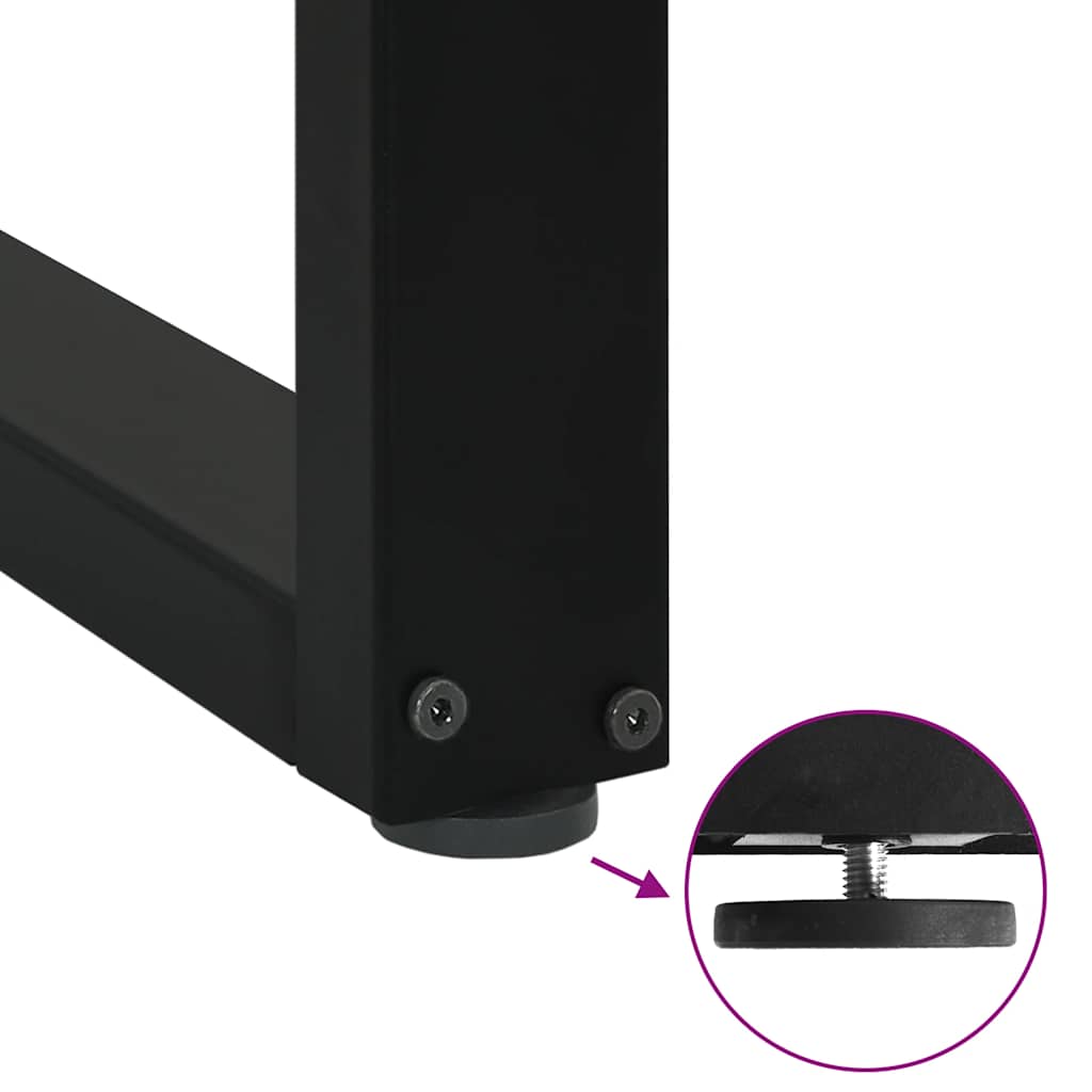 Dining Table Legs U-Shaped 3 pcs Black 90x(72-73) cm Steel