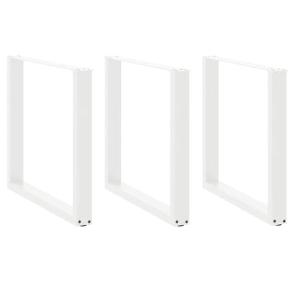 Dining Table Legs U-Shaped 3 pcs White 90x(72-73) cm Steel
