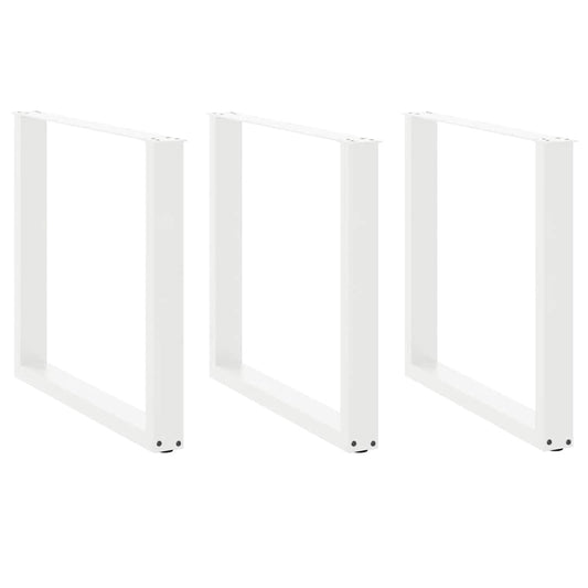 Dining Table Legs U-Shaped 3 pcs White 90x(72-73) cm Steel