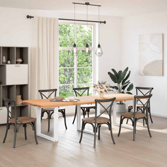 Dining Table Legs U-Shaped 3 pcs White 90x(72-73) cm Steel
