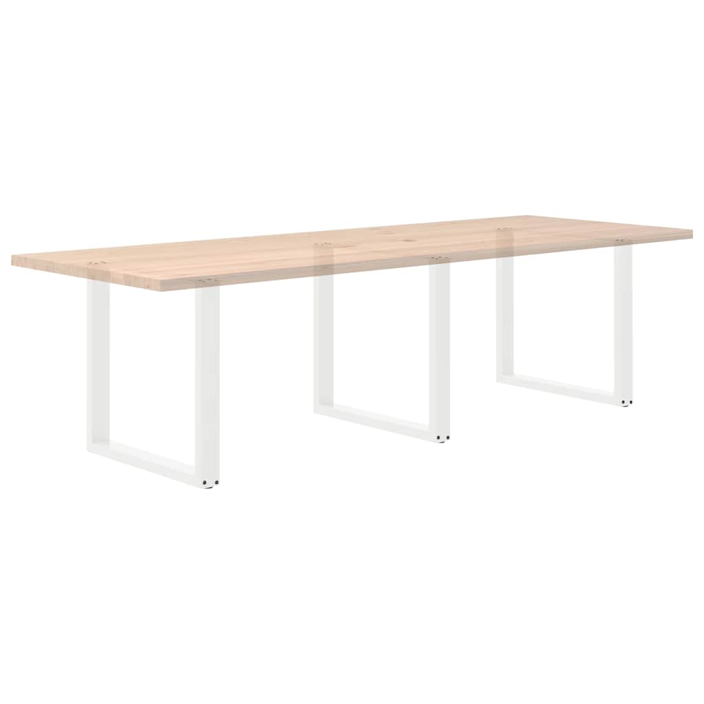 Dining Table Legs U-Shaped 3 pcs White 90x(72-73) cm Steel
