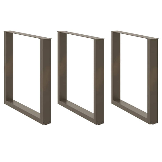 Dining Table Legs U-Shaped 3 pcs Natural Steel 90x(72-73) cm Steel
