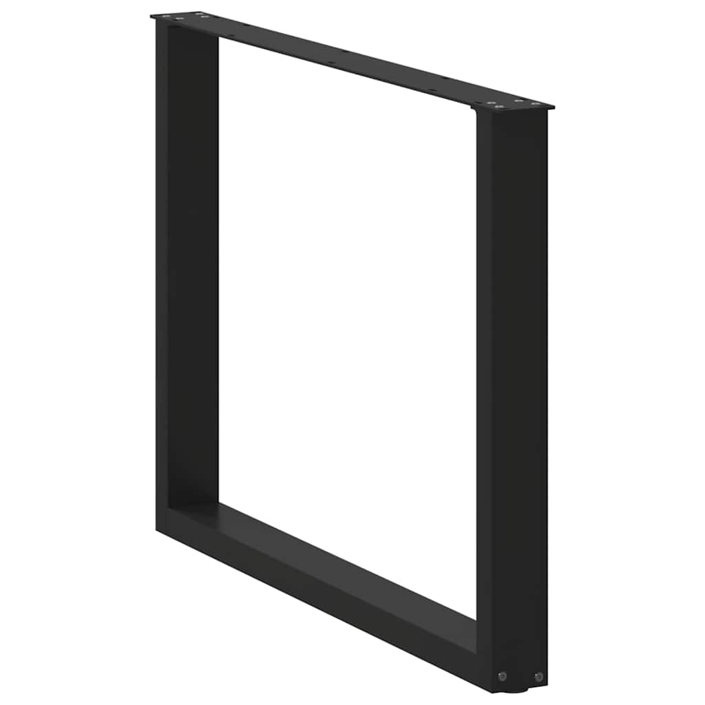 Dining Table Legs U-Shaped 3 pcs Black 100x(72-73) cm Steel