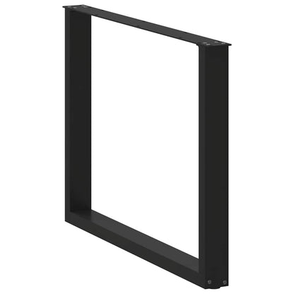 Dining Table Legs U-Shaped 3 pcs Black 100x(72-73) cm Steel