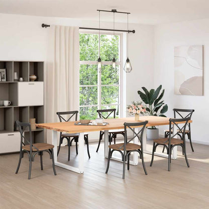 Dining Table Legs U-Shaped 3 pcs White 100x(72-73) cm Steel