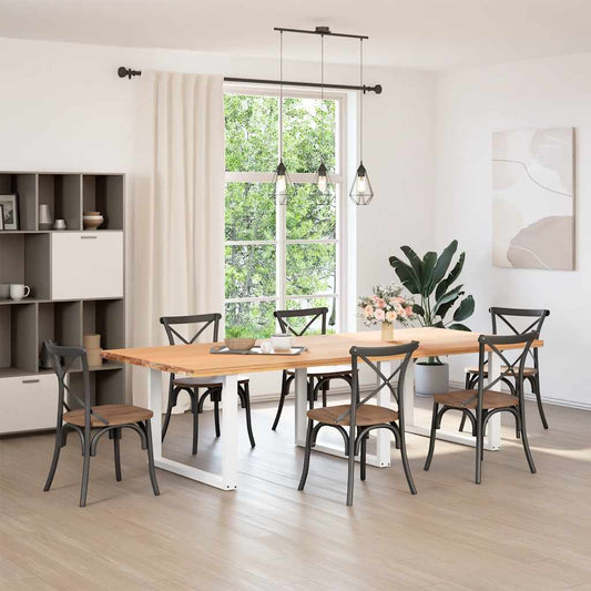 Dining Table Legs U-Shaped 3 pcs White 100x(72-73) cm Steel