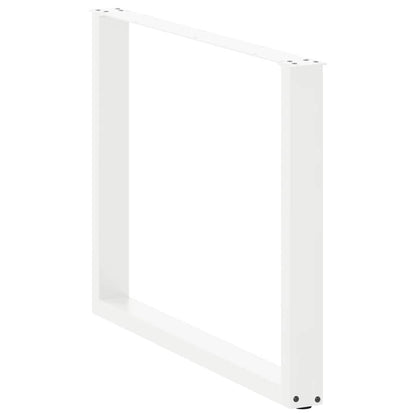 Dining Table Legs U-Shaped 3 pcs White 100x(72-73) cm Steel