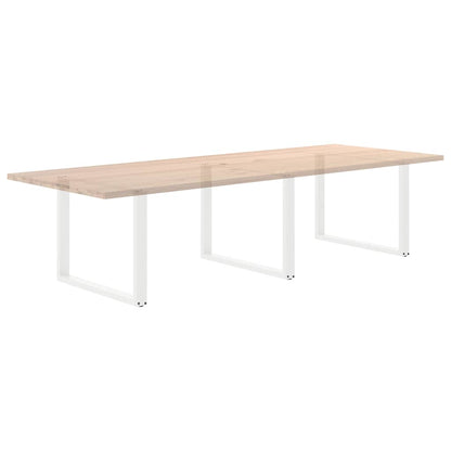 Dining Table Legs U-Shaped 3 pcs White 100x(72-73) cm Steel