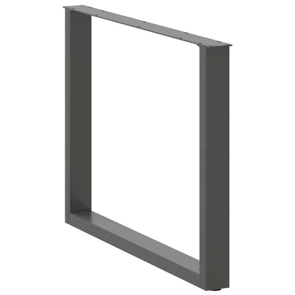 Dining Table Legs U-Shaped 3 pcs Anthracite 100x(72-73) cm Steel
