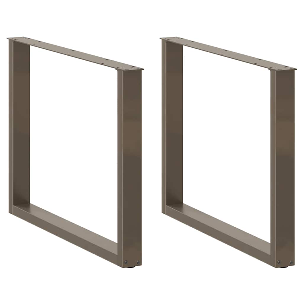 Dining Table Legs U-Shaped 3 pcs Natural Steel 100x(72-73) cm Steel