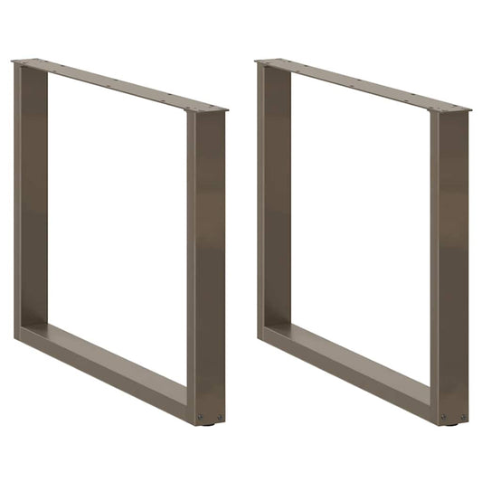 Dining Table Legs U-Shaped 3 pcs Natural Steel 100x(72-73) cm Steel