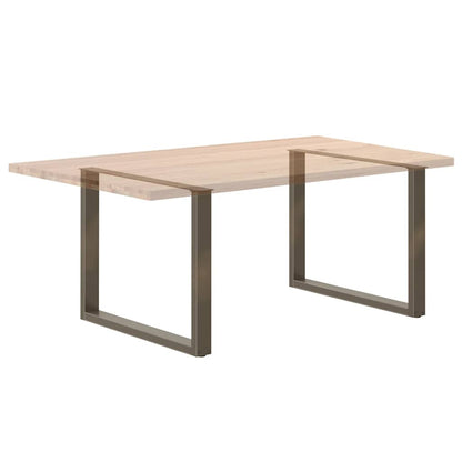 Dining Table Legs U-Shaped 3 pcs Natural Steel 100x(72-73) cm Steel