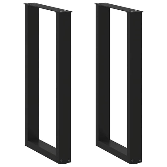 Bar Table Legs U-Shaped 2 pcs Black 40x(90-91) cm Steel