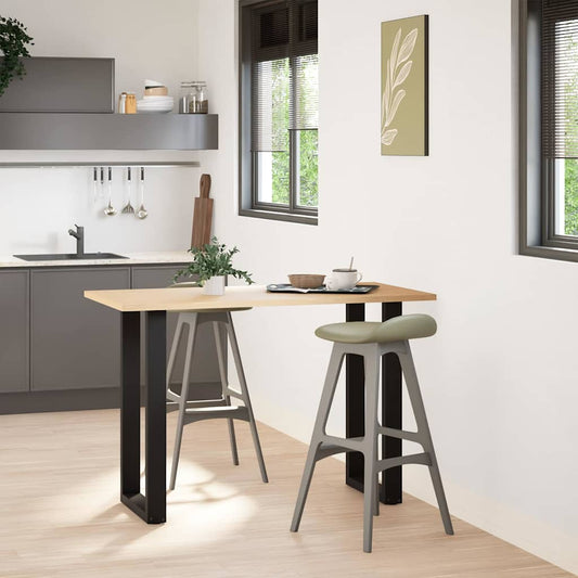 Bar Table Legs U-Shaped 2 pcs Black 40x(90-91) cm Steel