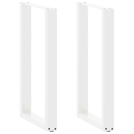 Bar Table Legs U-Shaped 2 pcs White 40x(90-91) cm Steel