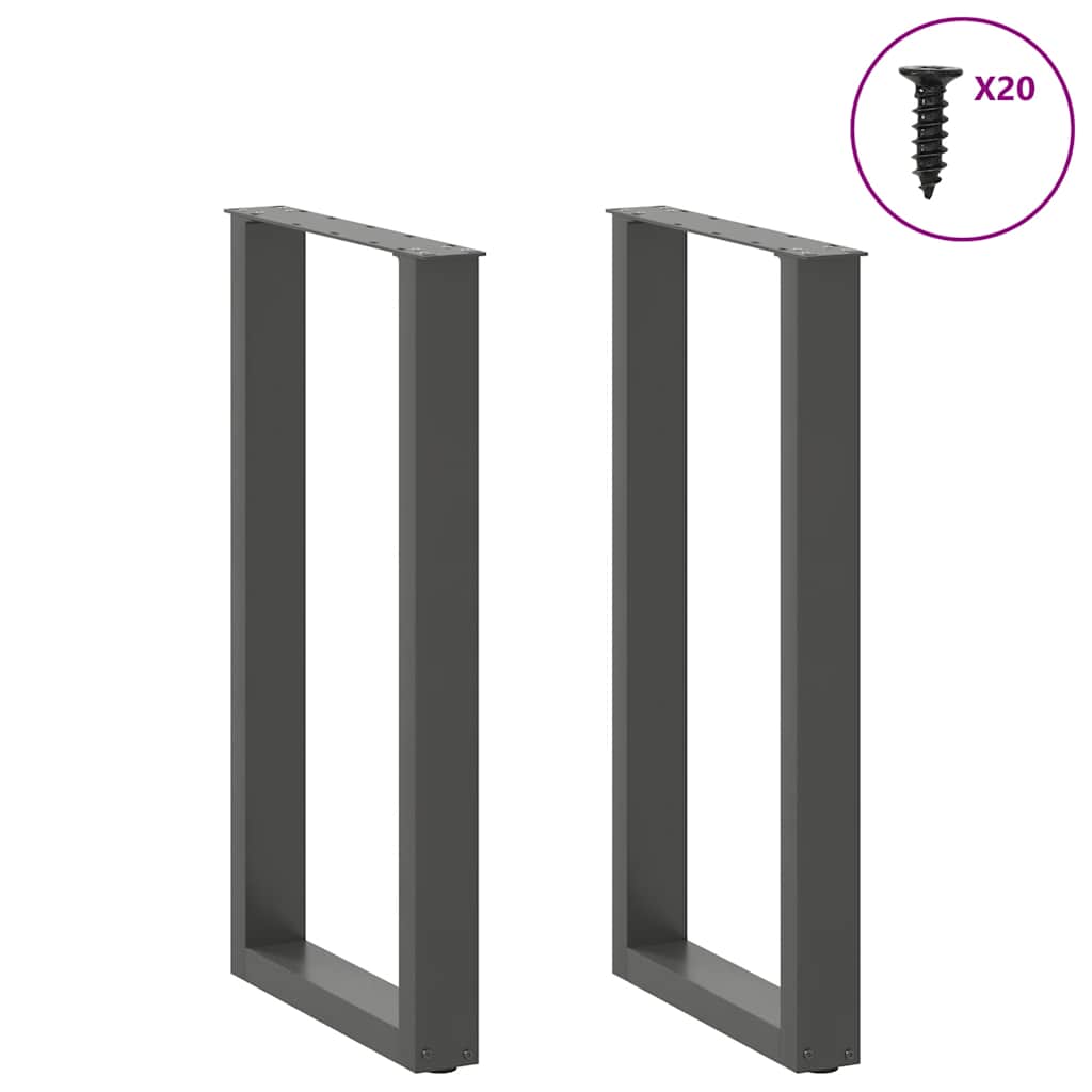 Bar Table Legs U-Shaped 2 pcs Anthracite 40x(90-91) cm Steel