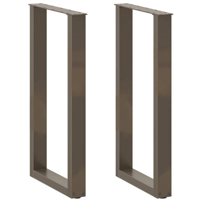 Bar Table Legs U-Shaped 2 pcs Natural Steel 40x(90-91) cm Steel