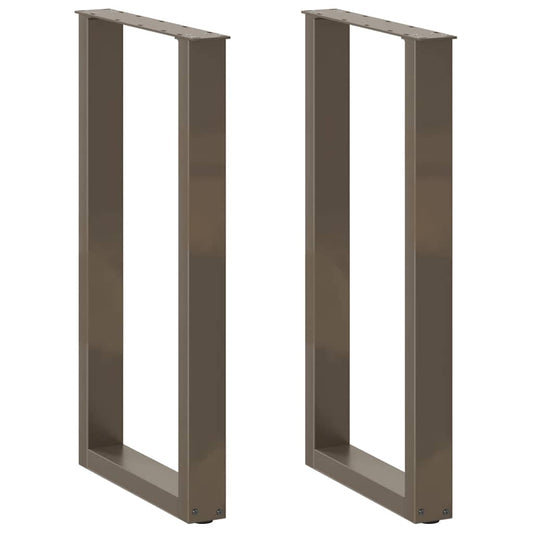 Bar Table Legs U-Shaped 2 pcs Natural Steel 40x(90-91) cm Steel