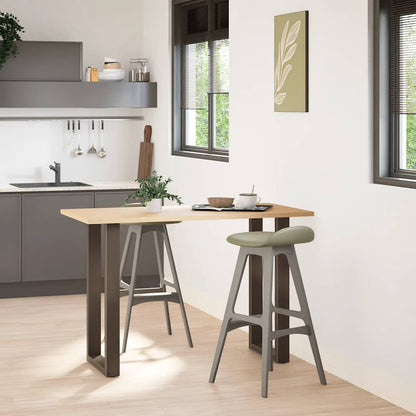 Bar Table Legs U-Shaped 2 pcs Natural Steel 40x(90-91) cm Steel