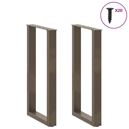 Bar Table Legs U-Shaped 2 pcs Natural Steel 40x(90-91) cm Steel