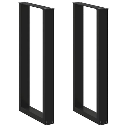 Bar Table Legs U-Shaped 2 pcs Black 50x(90-91) cm Steel
