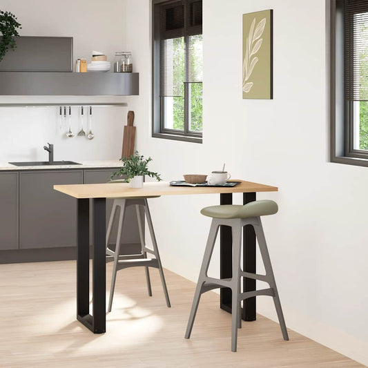 Bar Table Legs U-Shaped 2 pcs Black 50x(90-91) cm Steel