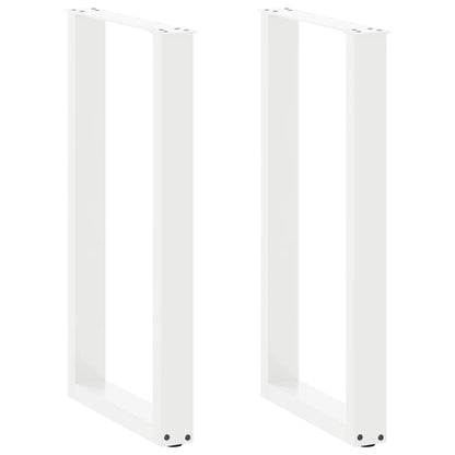 Bar Table Legs U-Shaped 2 pcs White 50x(90-91) cm Steel