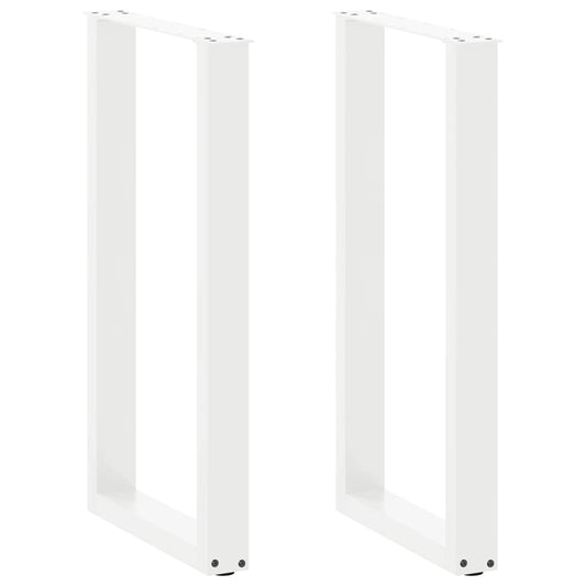 Bar Table Legs U-Shaped 2 pcs White 50x(90-91) cm Steel