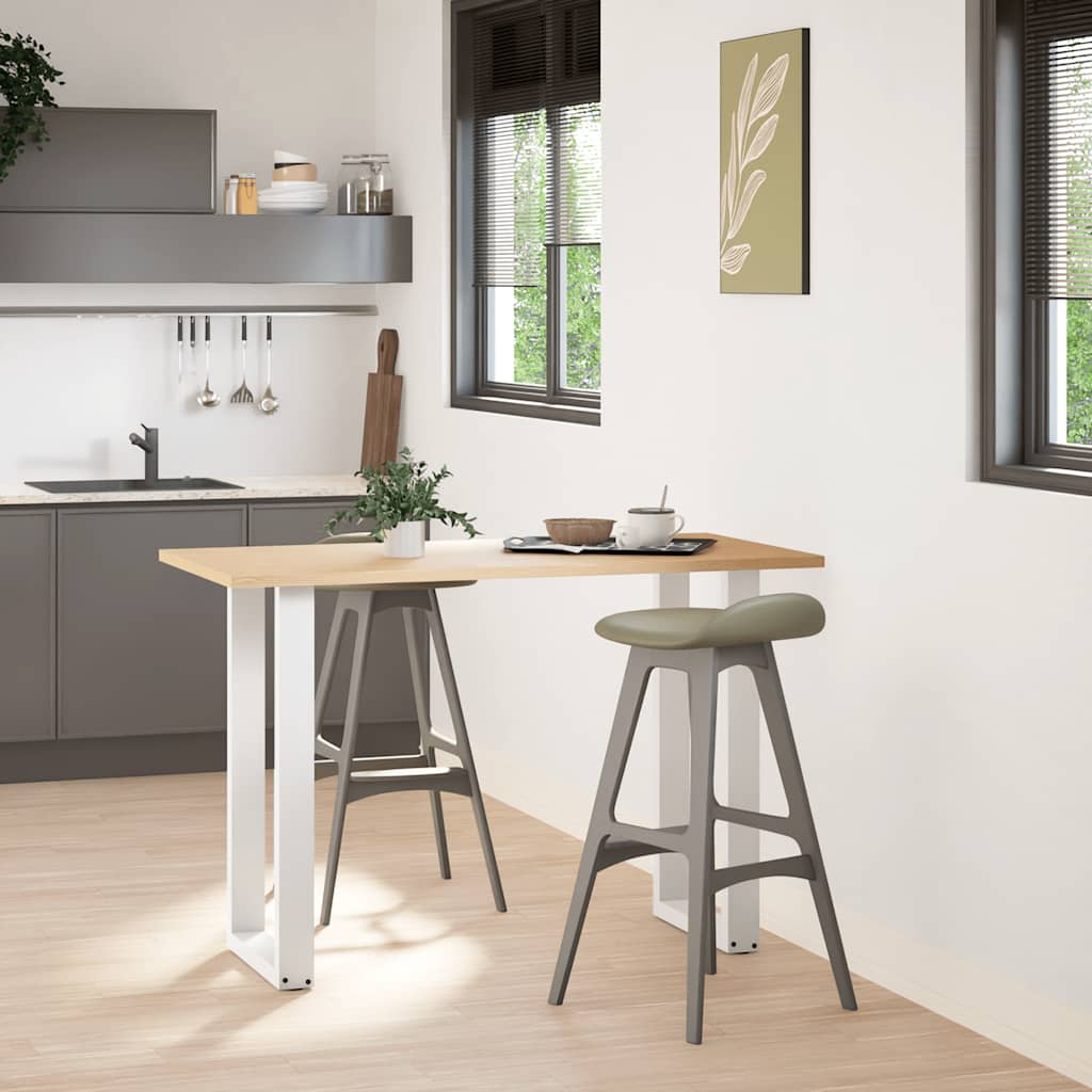 Bar Table Legs U-Shaped 2 pcs White 50x(90-91) cm Steel