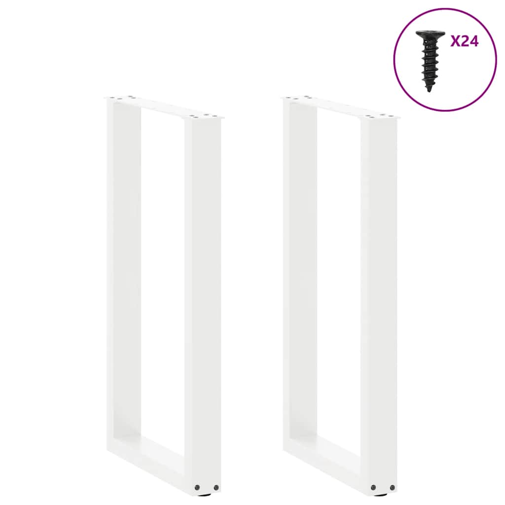 Bar Table Legs U-Shaped 2 pcs White 50x(90-91) cm Steel