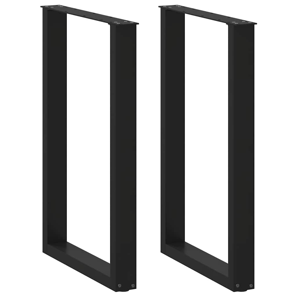 Bar Table Legs U-Shaped 2 pcs Black 60x(90-91) cm Steel