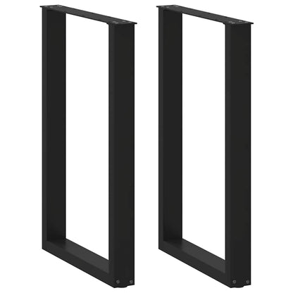 Bar Table Legs U-Shaped 2 pcs Black 60x(90-91) cm Steel