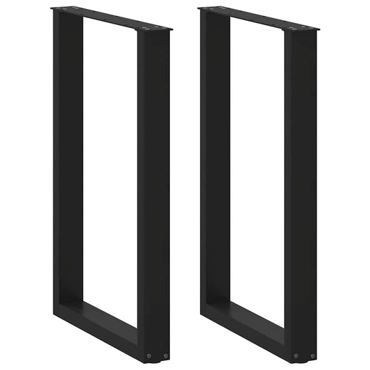 Bar Table Legs U-Shaped 2 pcs Black 60x(90-91) cm Steel