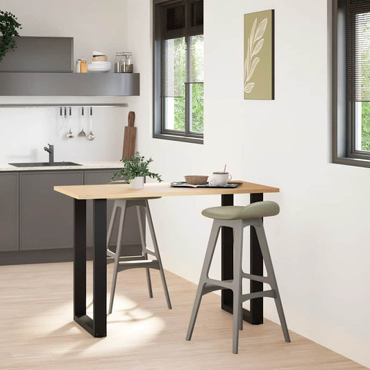 Bar Table Legs U-Shaped 2 pcs Black 60x(90-91) cm Steel