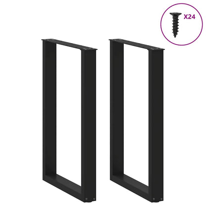 Bar Table Legs U-Shaped 2 pcs Black 60x(90-91) cm Steel
