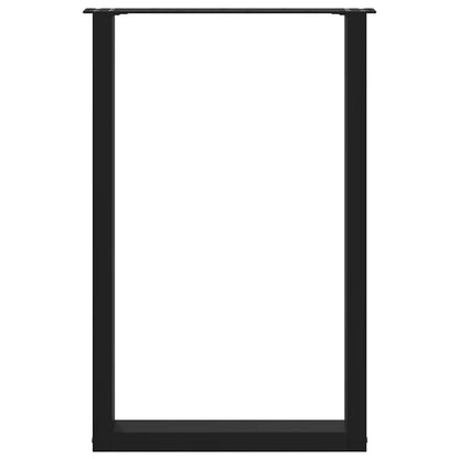 Bar Table Legs U-Shaped 2 pcs Black 60x(90-91) cm Steel