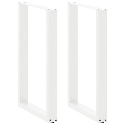 Bar Table Legs U-Shaped 2 pcs White 60x(90-91) cm Steel