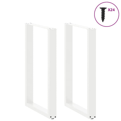 Bar Table Legs U-Shaped 2 pcs White 60x(90-91) cm Steel