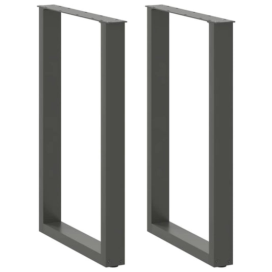 Bar Table Legs U-Shaped 2 pcs Anthracite 60x(90-91) cm Steel