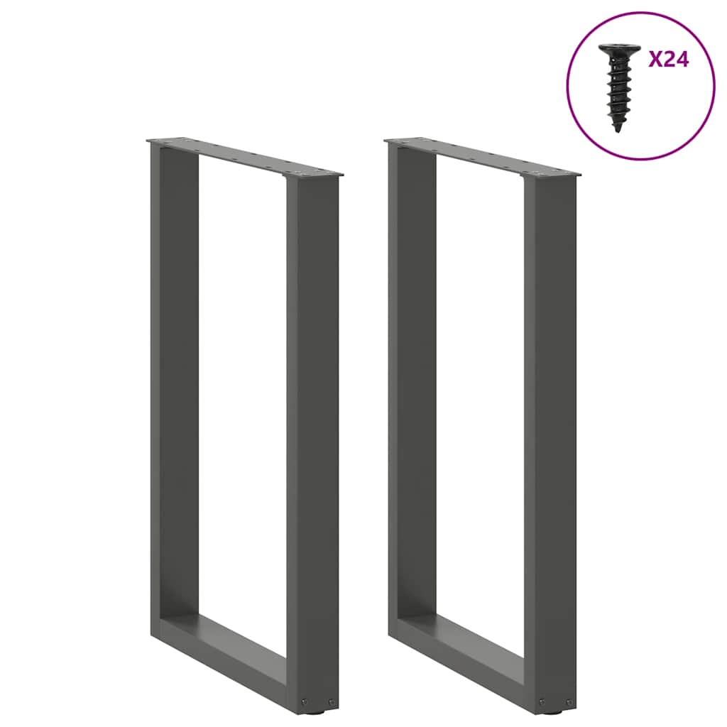Bar Table Legs U-Shaped 2 pcs Anthracite 60x(90-91) cm Steel