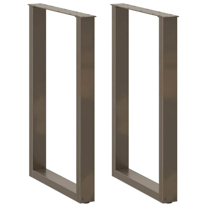 Bar Table Legs U-Shaped 2 pcs Natural Steel 60x(90-91) cm Steel