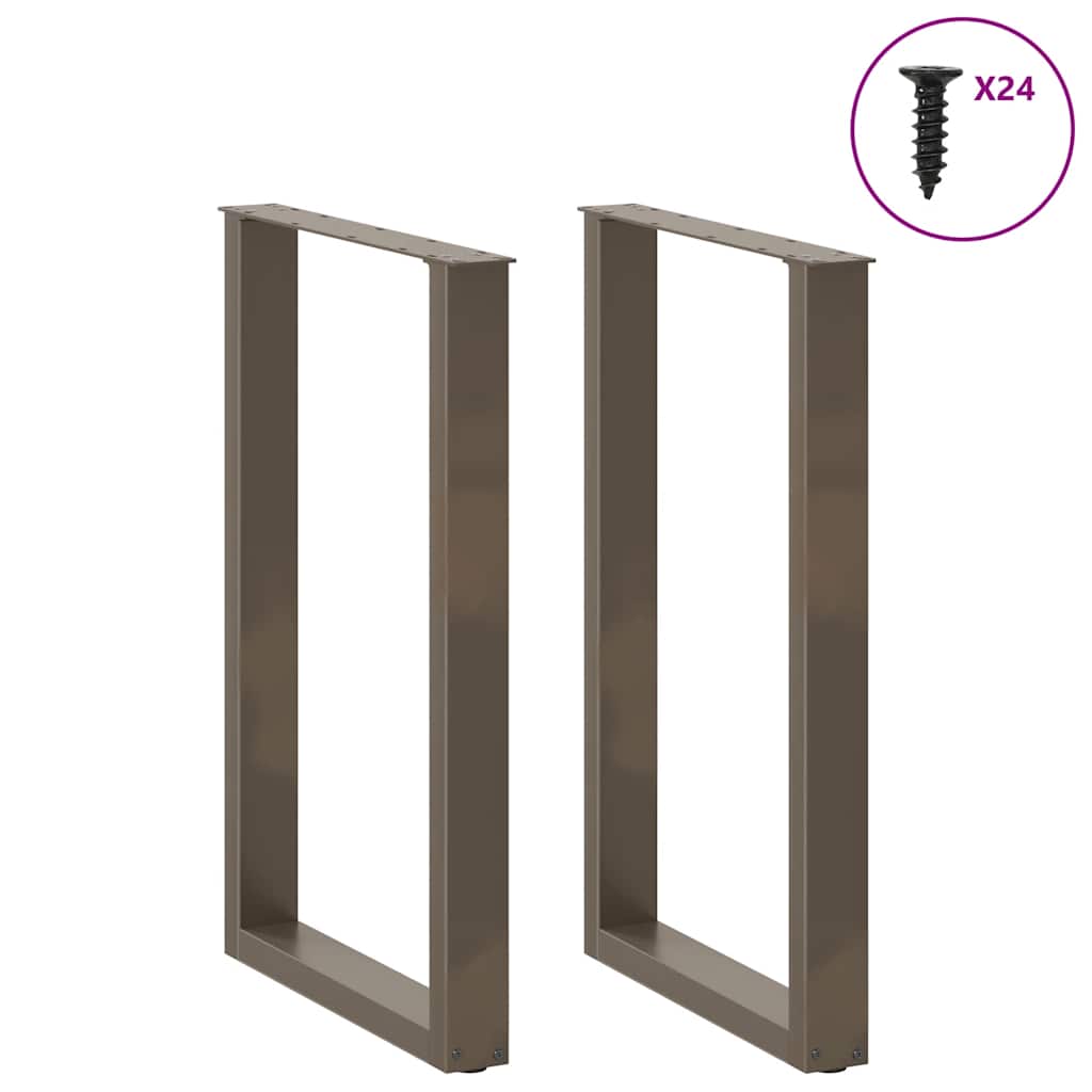 Bar Table Legs U-Shaped 2 pcs Natural Steel 60x(90-91) cm Steel