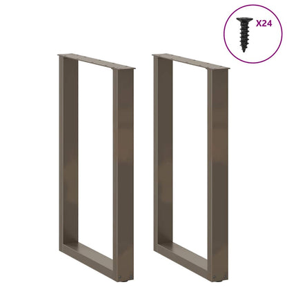 Bar Table Legs U-Shaped 2 pcs Natural Steel 60x(90-91) cm Steel