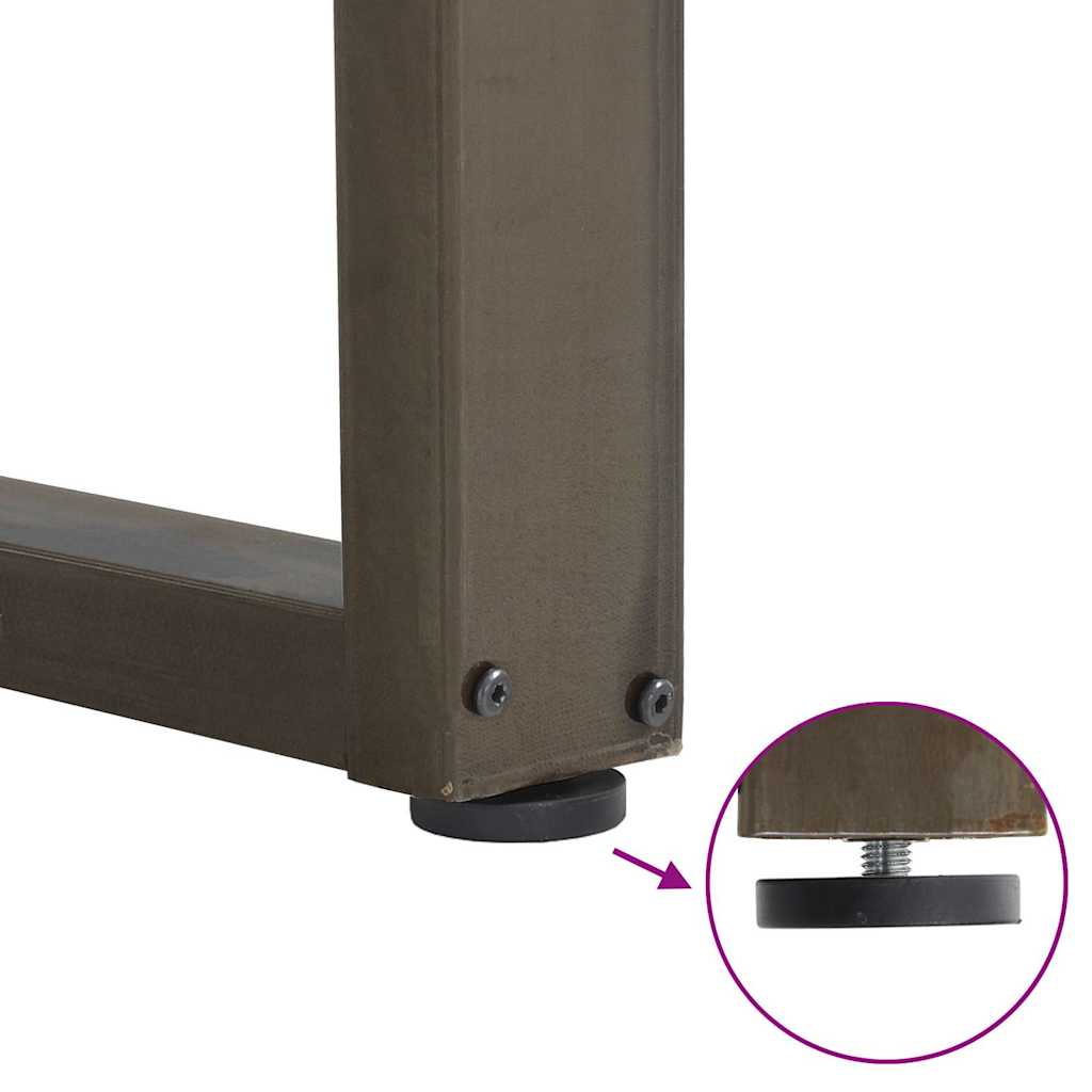 Bar Table Legs U-Shaped 2 pcs Natural Steel 60x(90-91) cm Steel