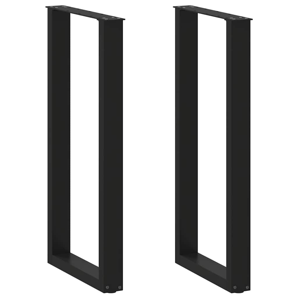 Bar Table Legs U-Shaped 2 pcs Black 40x(100-101) cm Steel