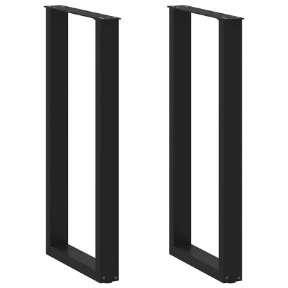 Bar Table Legs U-Shaped 2 pcs Black 40x(100-101) cm Steel